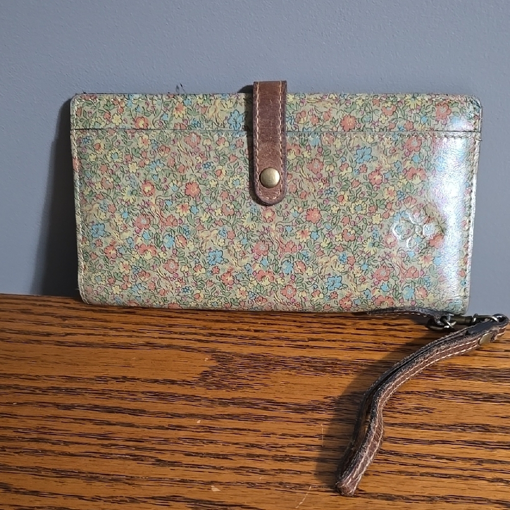 Patricia Nash Floral Wallet with Brown Accents